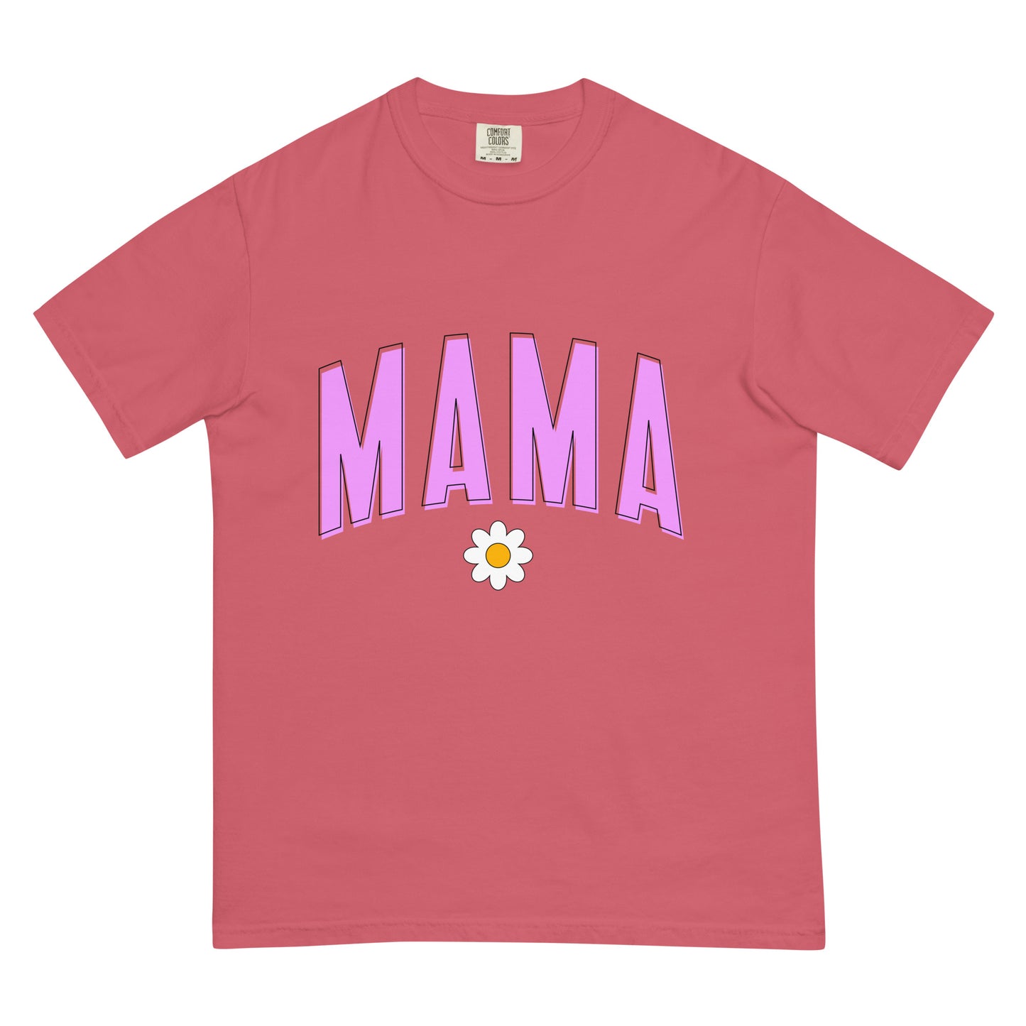 Mama Daisy Heavyweight t-shirt - Pink Letters