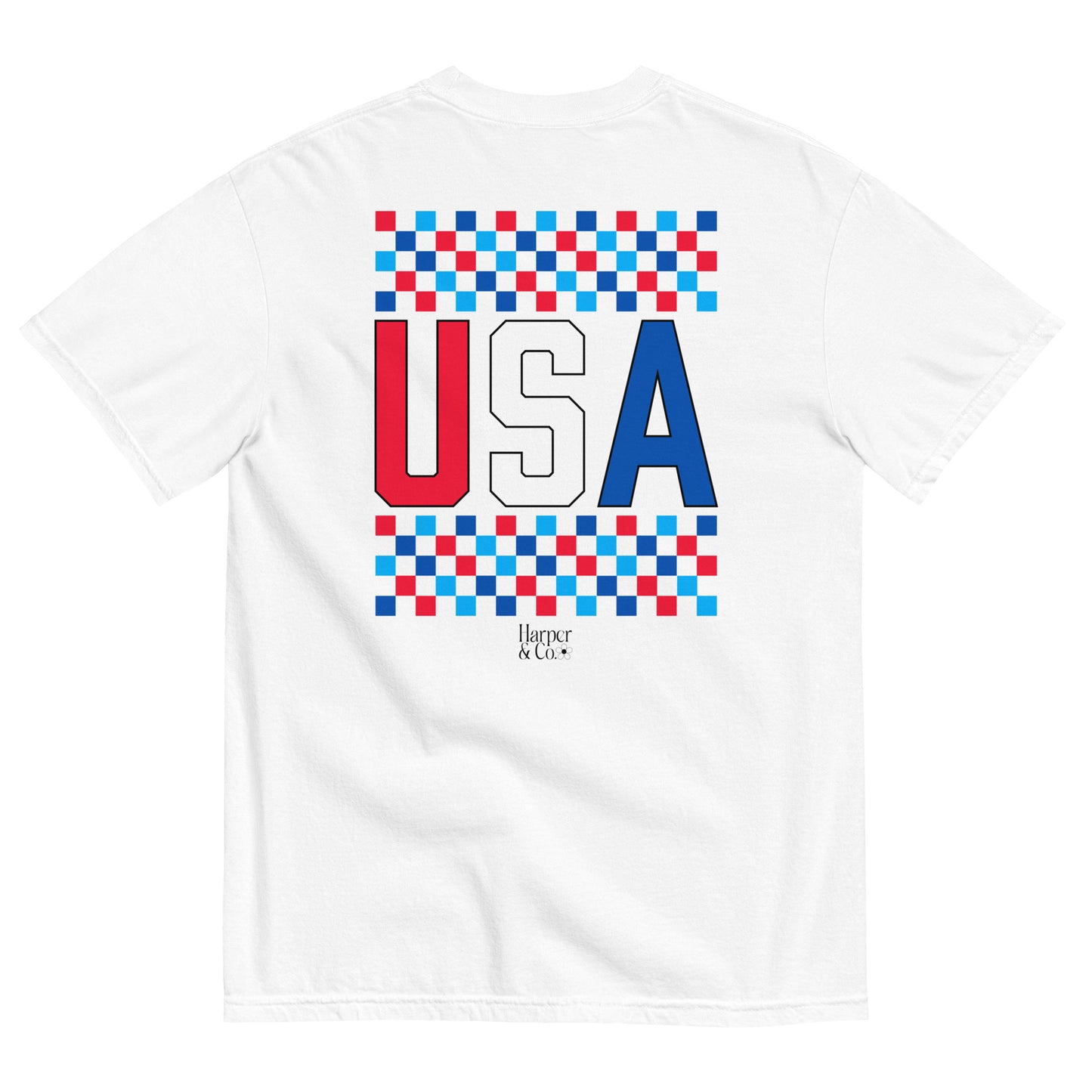 USA Checkered - Heavyweight T-shirt Adult