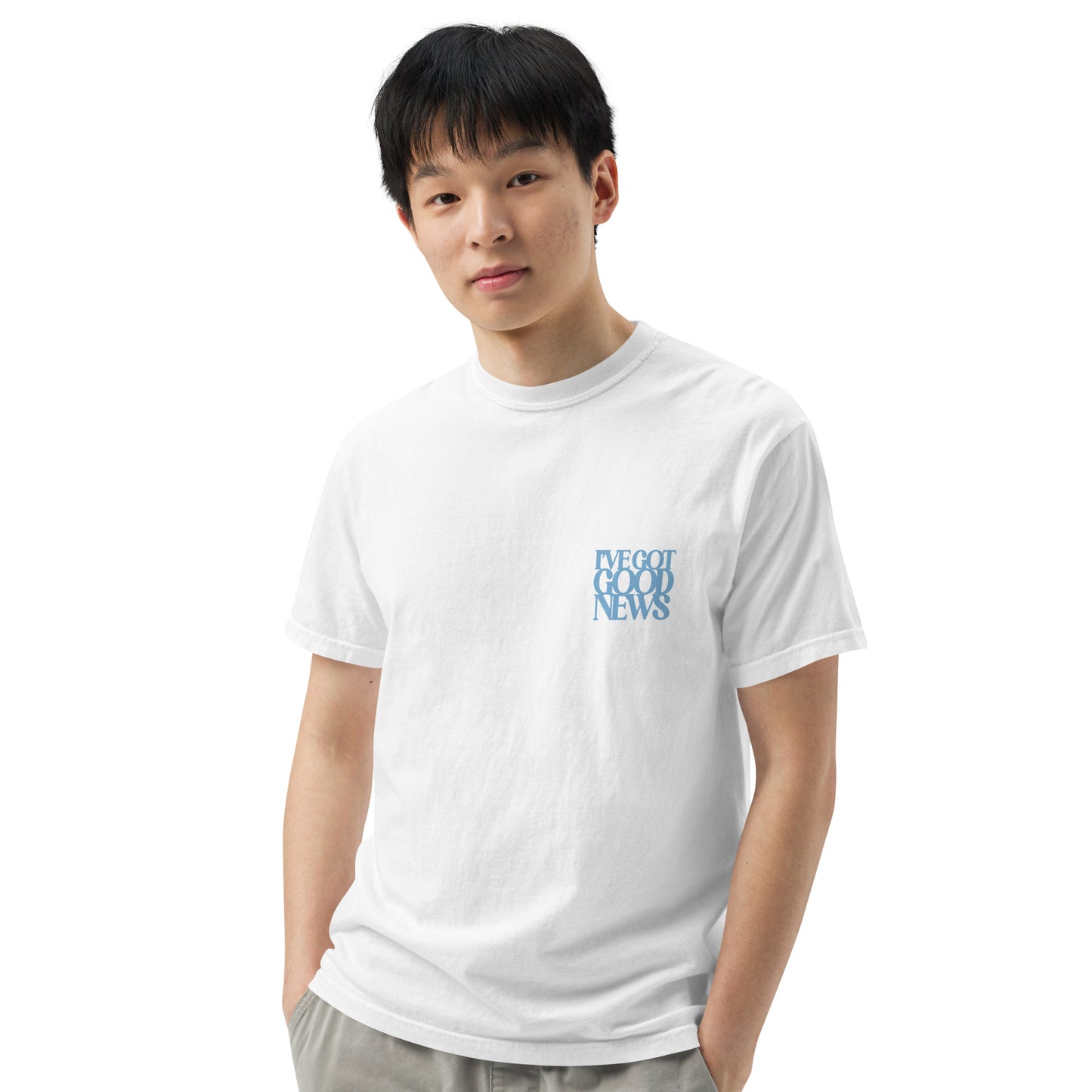 Good News JLY (Blue Letters) - Adult Heavyweight T-shirt