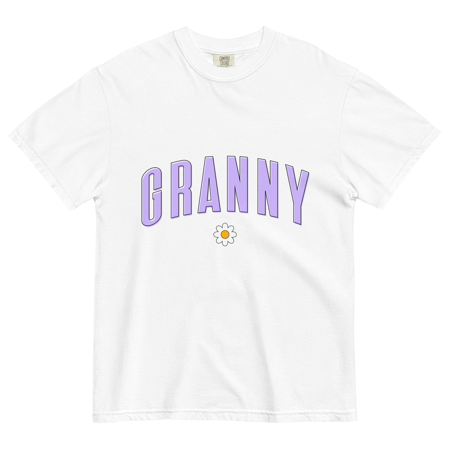 Daisy Granny Heavyweight T-shirt - Purple Letters