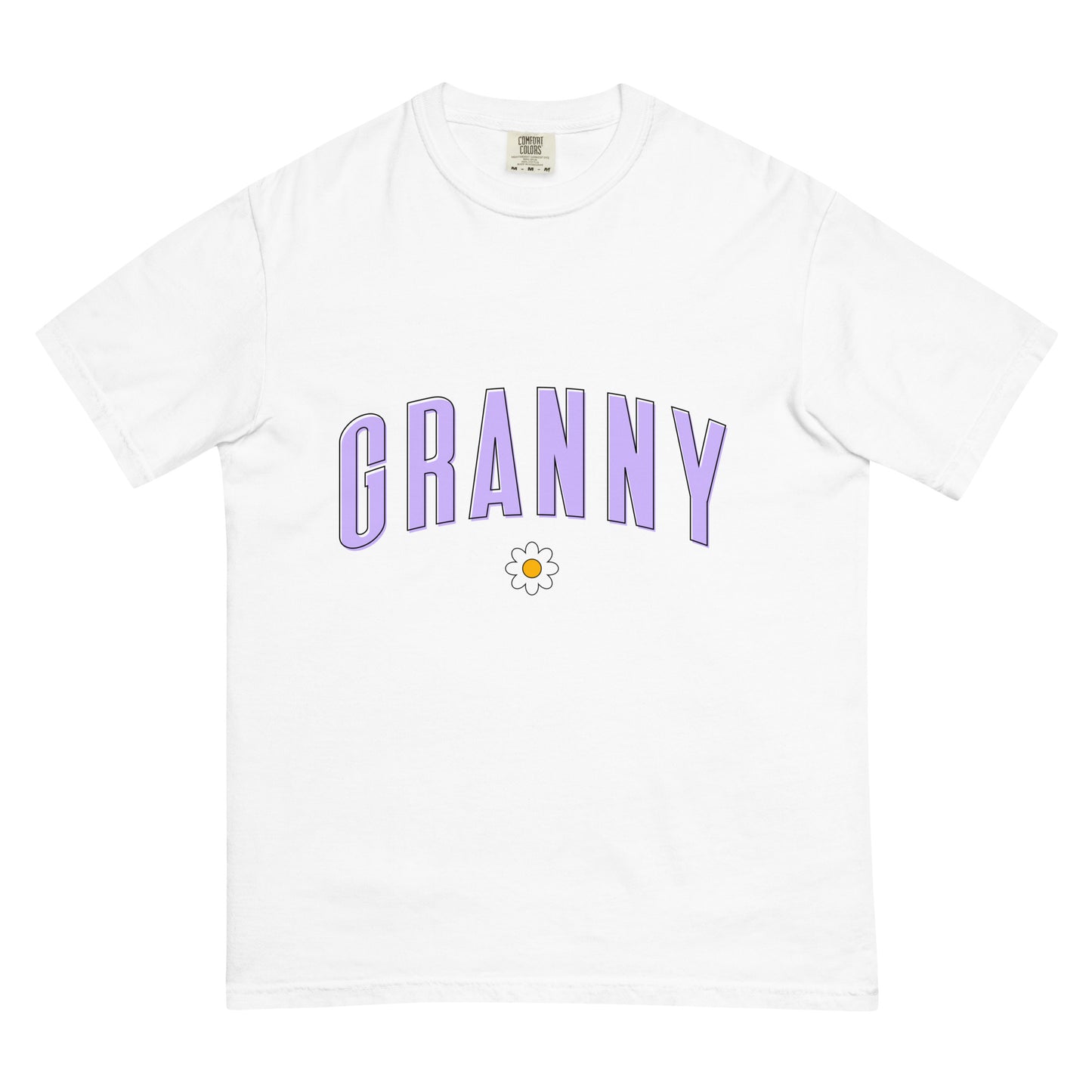 Daisy Granny Heavyweight T-shirt - Purple Letters