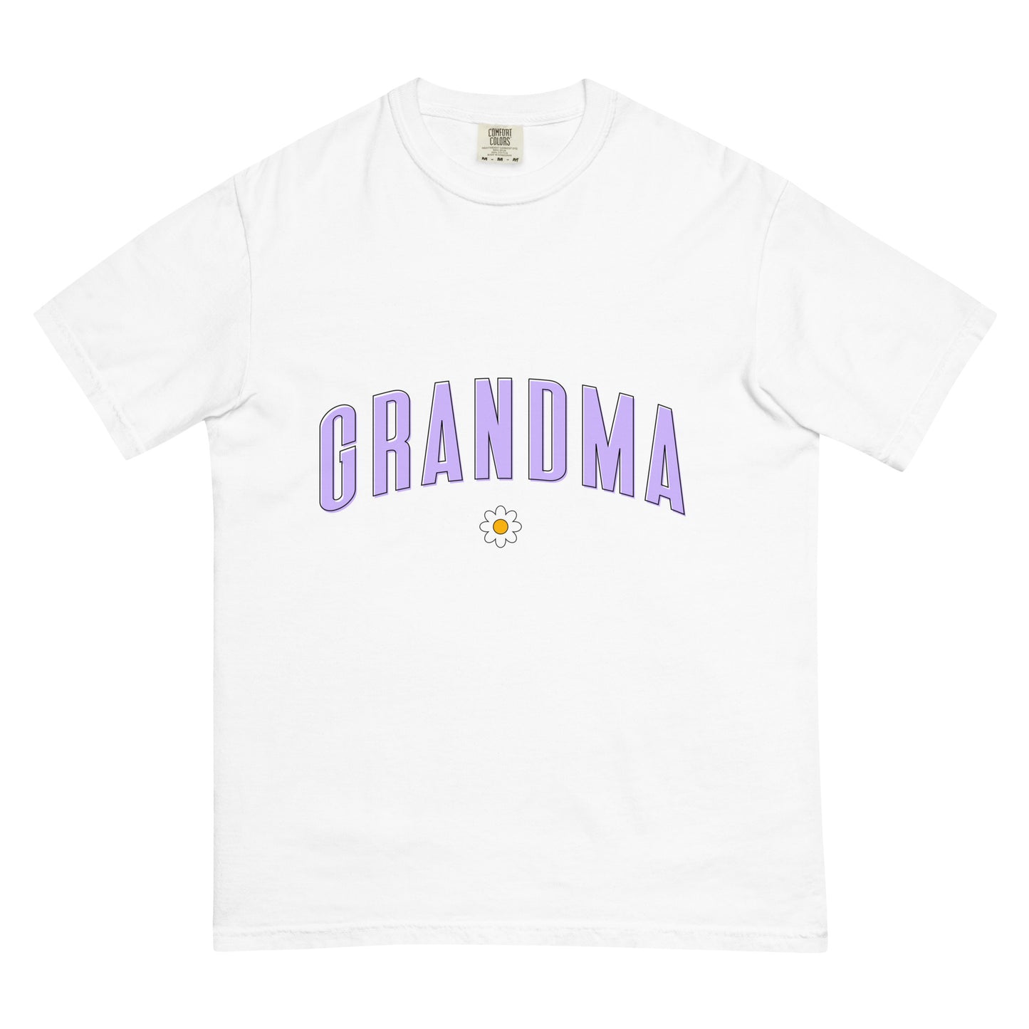 Daisy Grandma Heavyweight T-shirt - Purple Letters