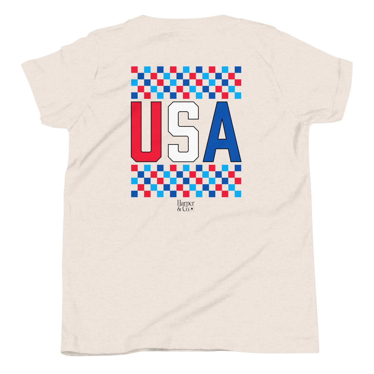 USA Checkered - Youth Short Sleeve T-Shirt