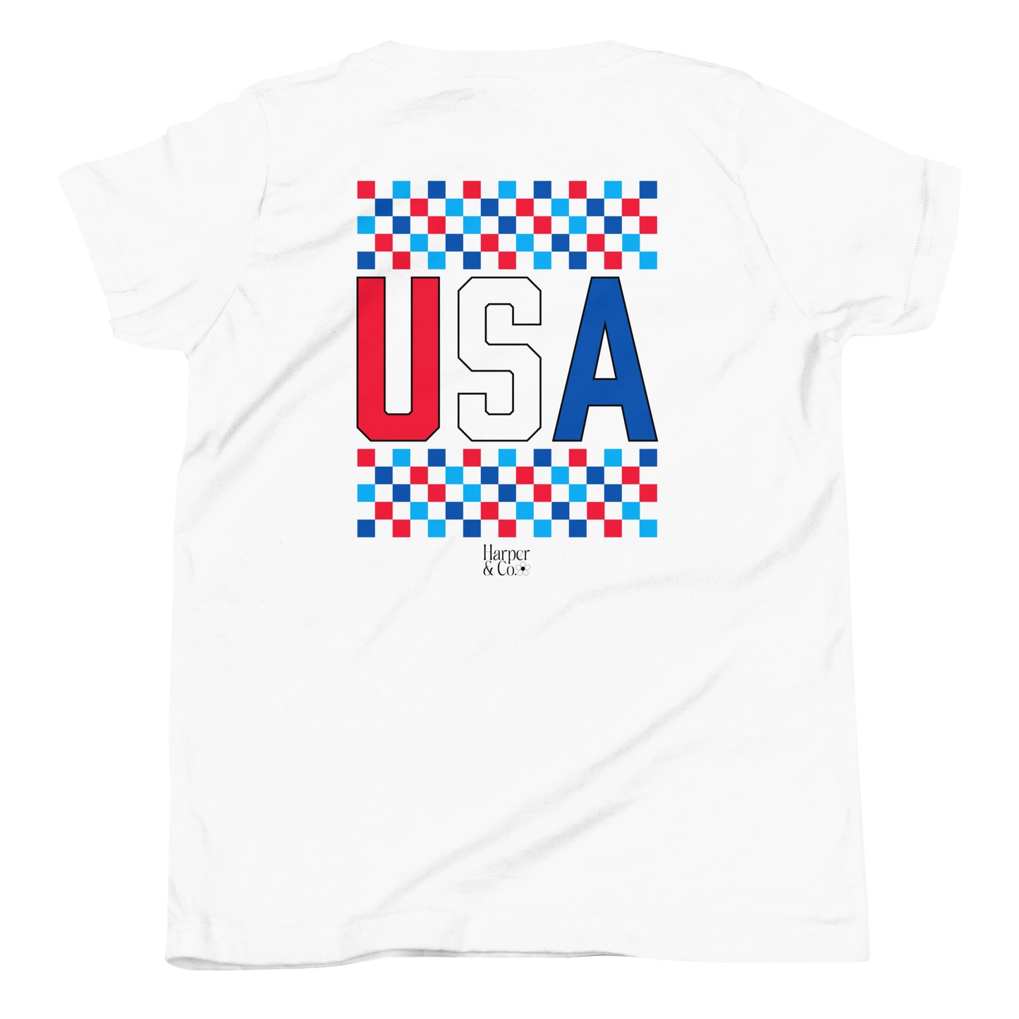 USA Checkered - Youth Short Sleeve T-Shirt